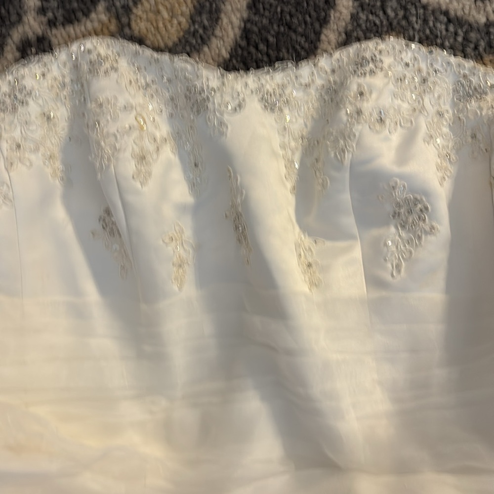 David's Bridal Strapless White Gown - Picture 4 of 7